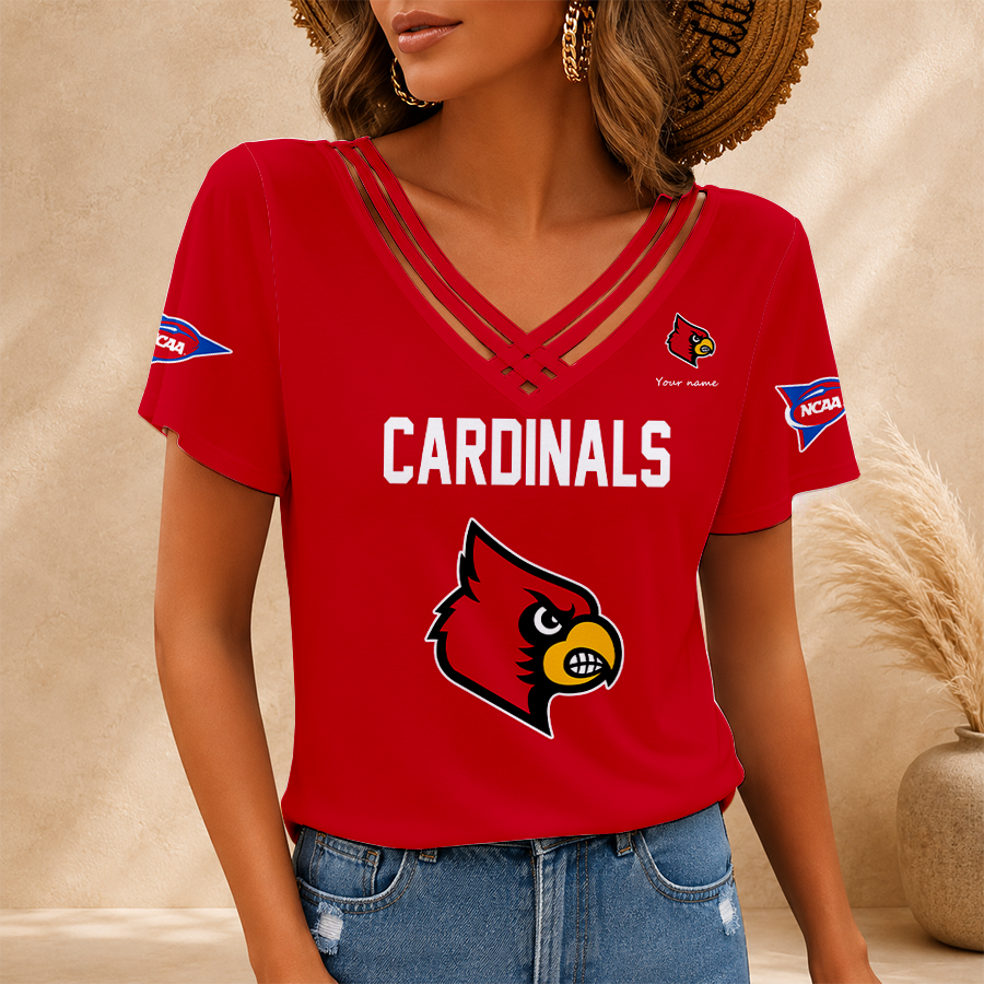 [FAN FAVORITE] NEW CUSTOMIZED NCAA CWS26 ULC LOUISVILLE CARDINALS V-NECK SHIRT