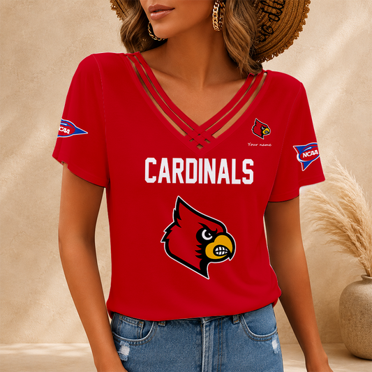 [FAN FAVORITE] NEW CUSTOMIZED NCAA CWS26 ULC LOUISVILLE CARDINALS V-NECK SHIRT
