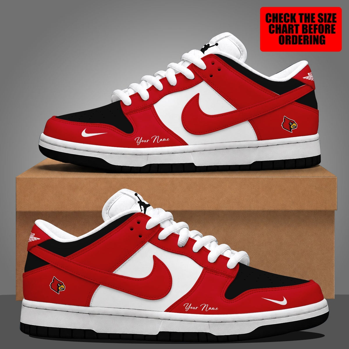 [HOMERUN DEAL] NEW CUSTOMIZED NCAA CWS26 ULC LOUISVILLE CARDINALS DUNK LOW SHOES