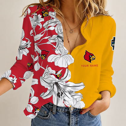[HOMERUN DEAL] NEW CUSTOMIZED NCAA CWS26 ULC LOUISVILLE CARDINALS WOMEN CASUAL SHIRT