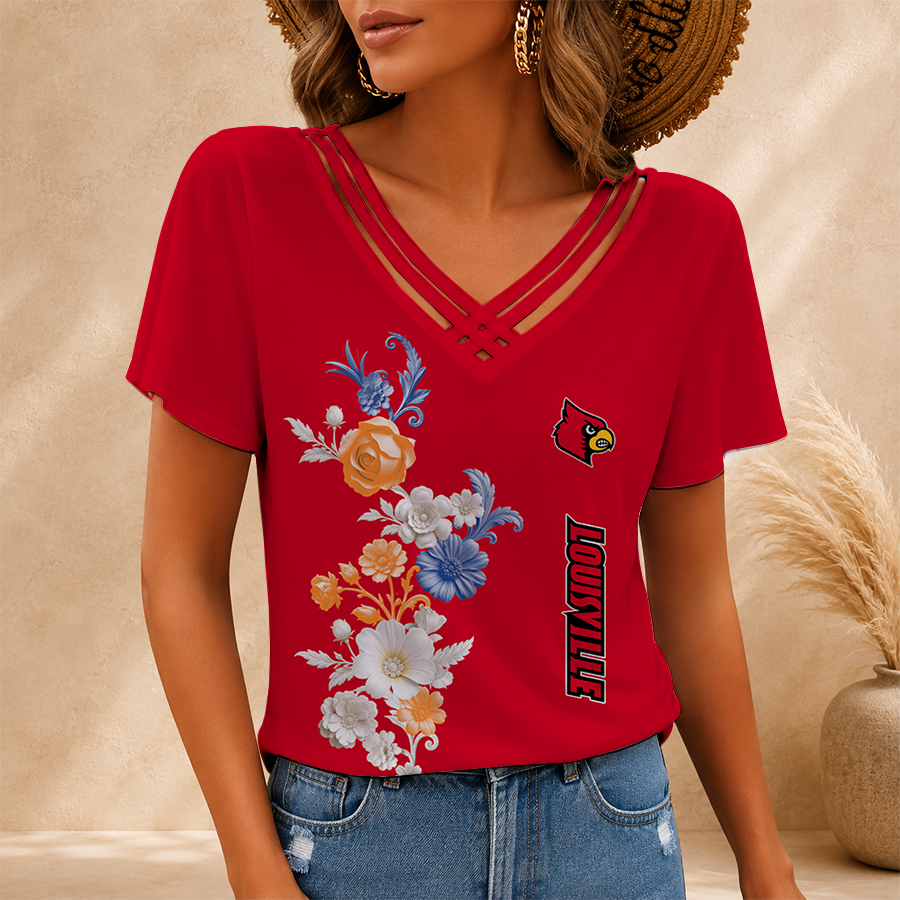 [HOMERUN DEAL] NEW CUSTOMIZED NCAA CWS26 ULC LOUISVILLE CARDINALS V-NECK SHIRT