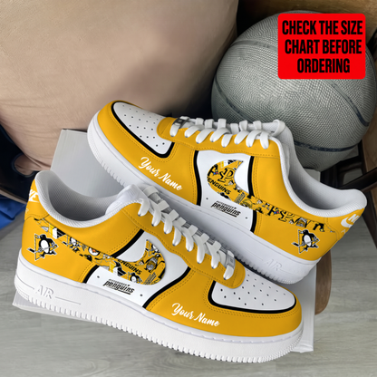 [PUCK DROP DEAL] NEW CUSTOMIZED NHL26 PBP PITTSBURGH PENGUINS AF1 SHOES