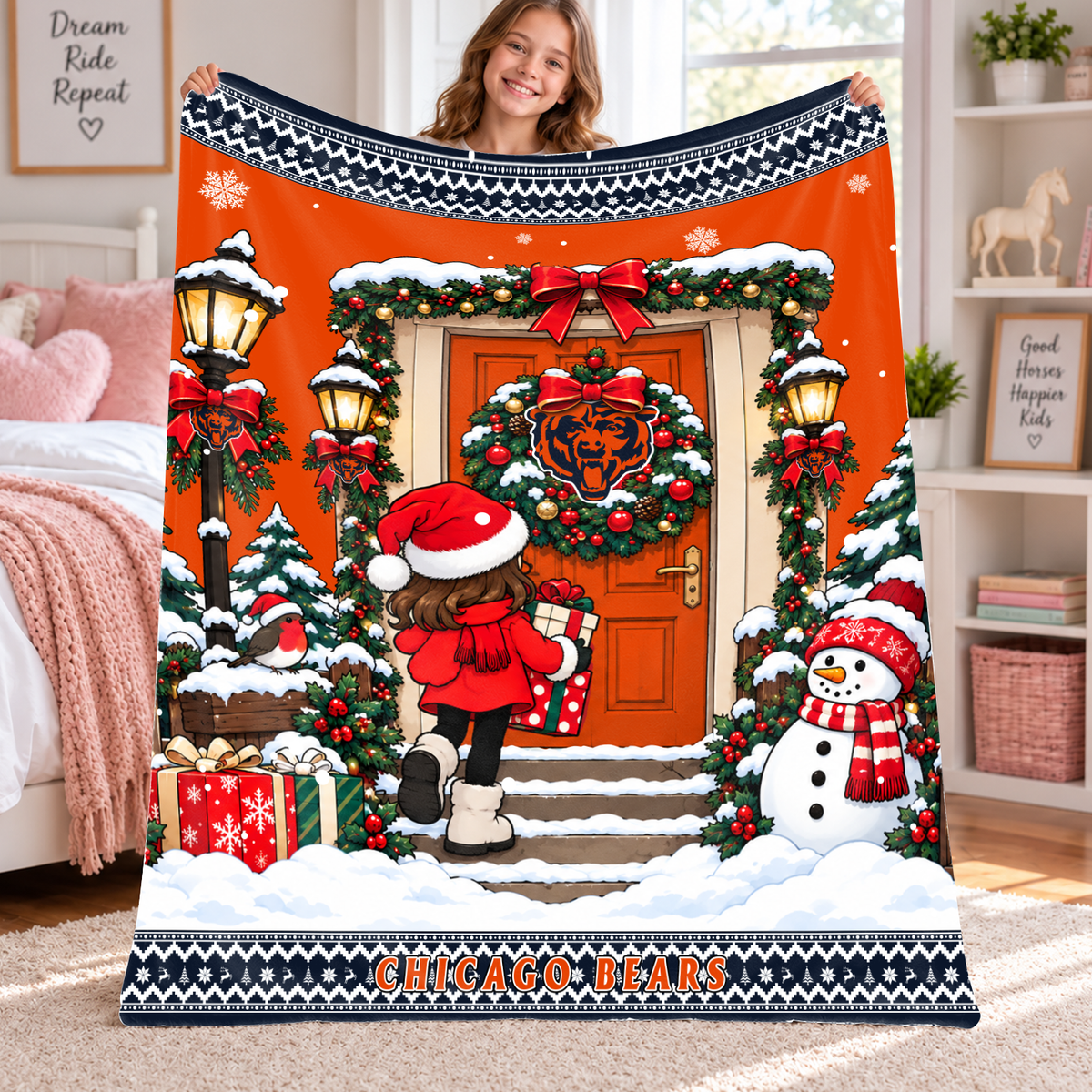 [TOUCHDOWN DEAL] NEW CUSTOMIZED NFL26 CCB THE BEARS FLEECE BLANKET
