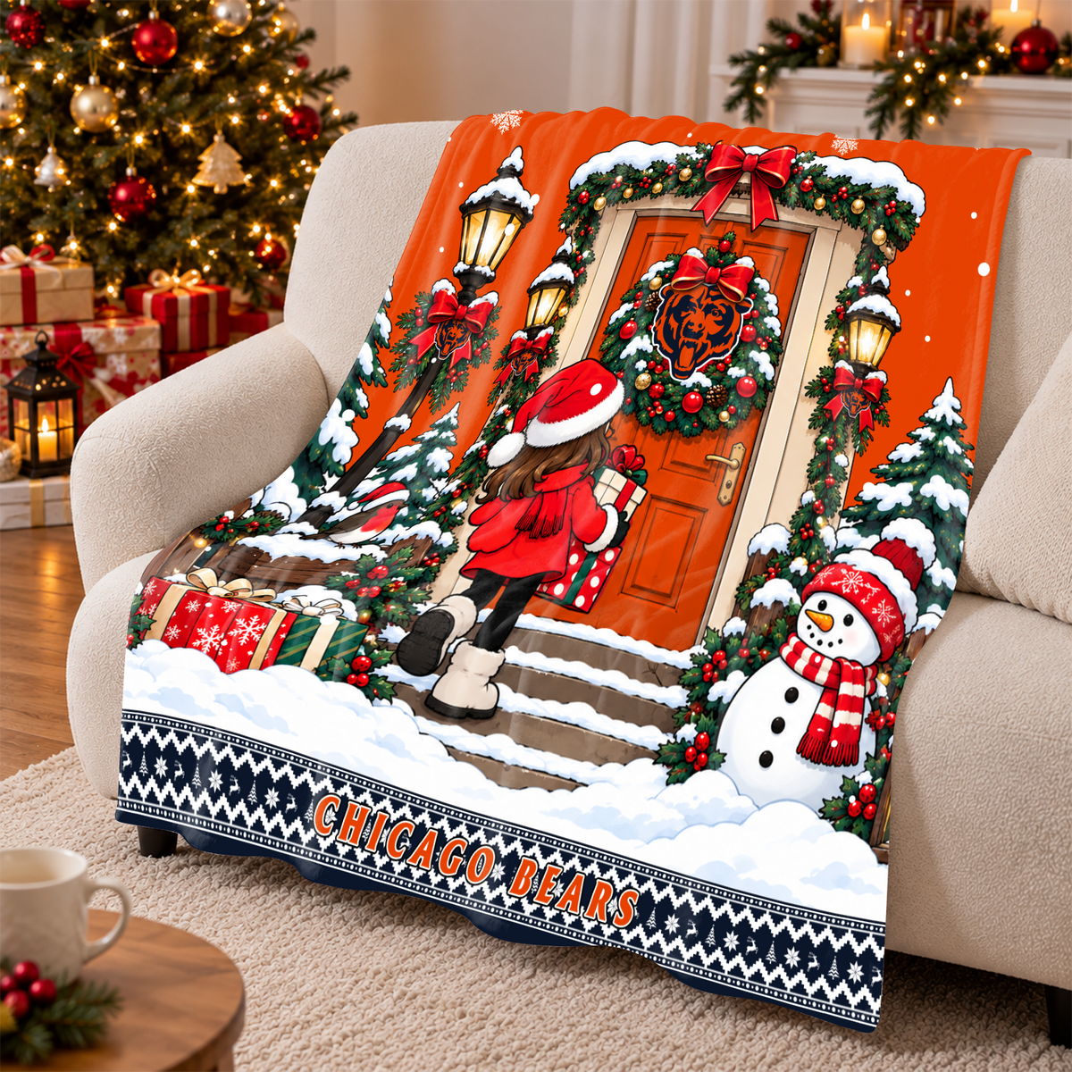 [TOUCHDOWN DEAL] NEW CUSTOMIZED NFL26 CCB THE BEARS FLEECE BLANKET