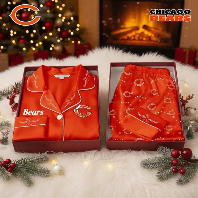 [TOUCHDOWN DEAL] NEW CUSTOMIZED NFL26 CCB CHICAGO BEARS LONG-SLEEVE PAJAMA SET