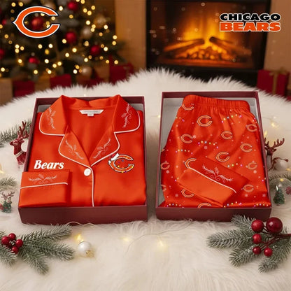 [TOUCHDOWN DEAL] NEW CUSTOMIZED NFL26 CCB CHICAGO BEARS LONG-SLEEVE PAJAMA SET