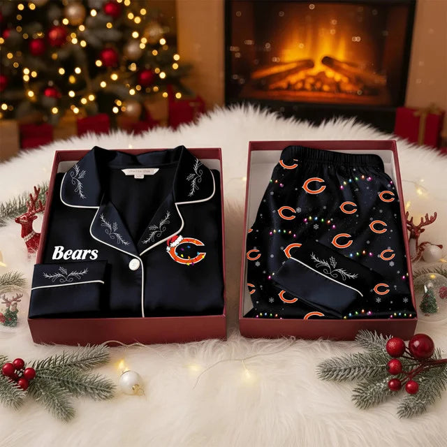 [TOUCHDOWN DEAL] NEW CUSTOMIZED NFL26 CCB CHICAGO BEARS LONG-SLEEVE PAJAMA SET