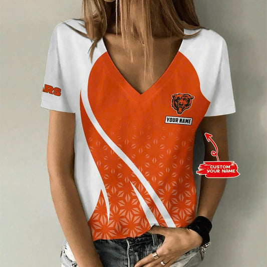 [TOUCHDOWN DEAL] NEW CUSTOMIZED NFL26 CCB CHICAGO BEARS V-NECK FEMALE SHIRT