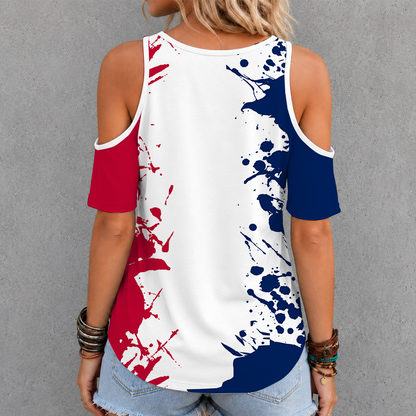 [TOUCHDOWN DEAL]NEW CUSTOMIZED NCAA FBS27 ARW ARIZONA WILDCATS CRISS CROSS V-NECK TOP