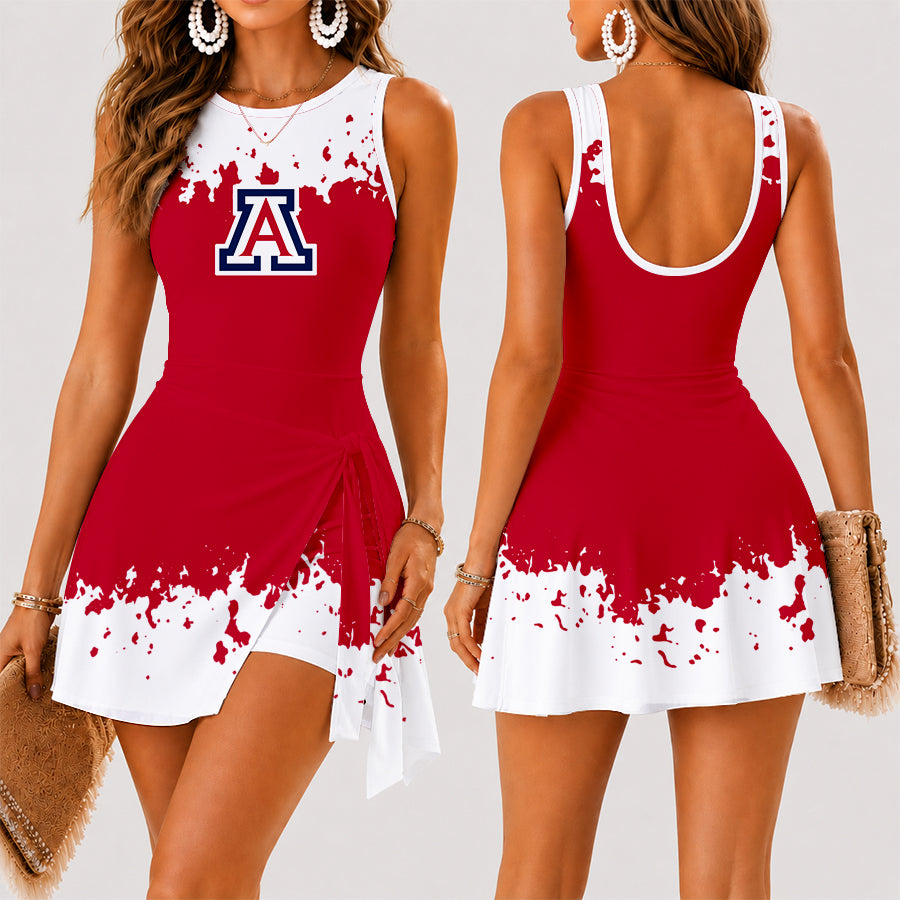 [TOUCHDOWN DEAL] NEW CUSTOMIZED NCAA FBS27 ARW ARIZONA WILDCATS WOMEN'S SUMMER SKORT DRESS