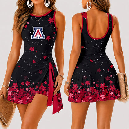 [TOUCHDOWN DEAL]NEW CUSTOMIZED NCAA FBS27 ARW ARIZONA WILDCATS WOMEN'S SUMMER SKORT DRESS