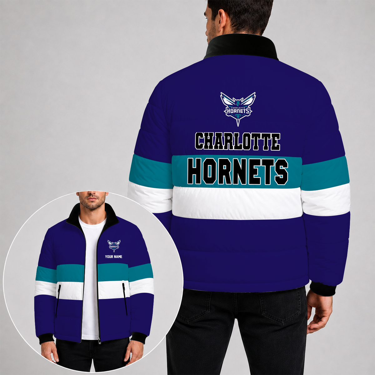[SLAM DUNK DEAL] NEW CUSTOMIZED NBA27 CHO THE HORNETS PUFFER JACKET