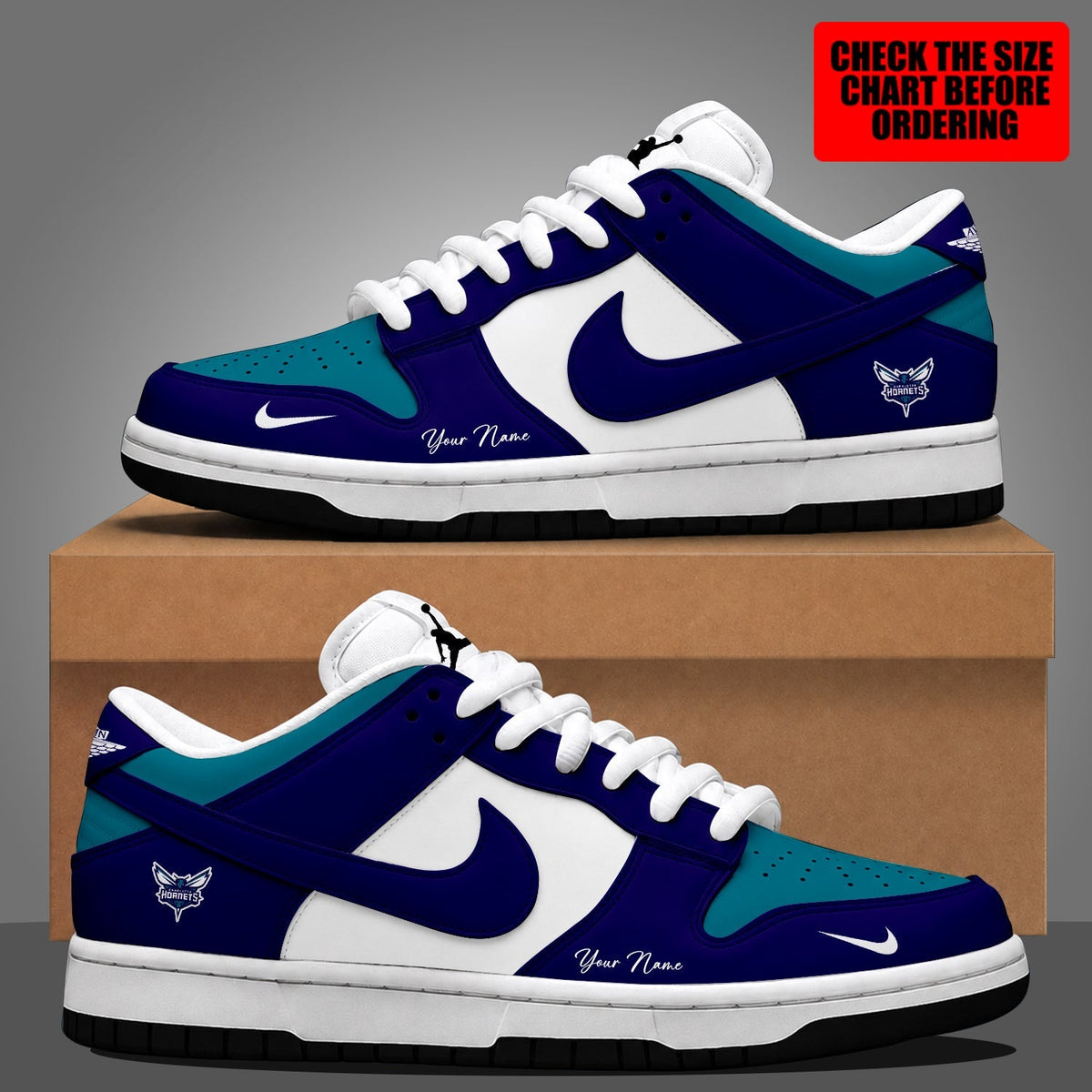 [SLAM DUNK DEAL] NEW CUSTOMIZED NBA27 CHO CHARLOTTE HORNETS DUNK LOW SHOES