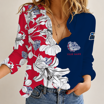 [SLAM DUNK DEAL] NEW CUSTOMIZED NCAA MAM27 GOB GONZAGA BULLDOGS STRAPPY WOMEN CASUAL SHIRT