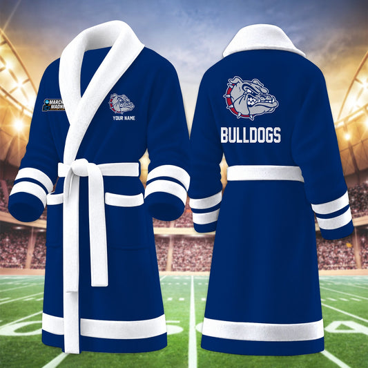 [SLAM DUNK DEAL] NEW CUSTOMIZED NCAA MAM27 GOB GONZAGA BULLDOGS MULTICOLOR FLEECE BATHROBE
