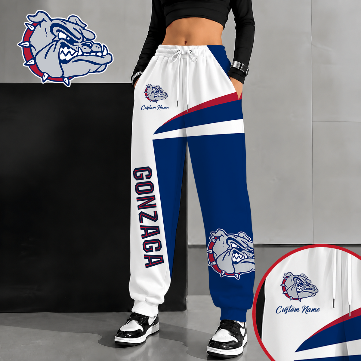 [SLAM DUNK DEAL] NEW CUSTOMIZED NCAA MAM27 GOB GONZAGA BULLDOGS SWEATPANTS