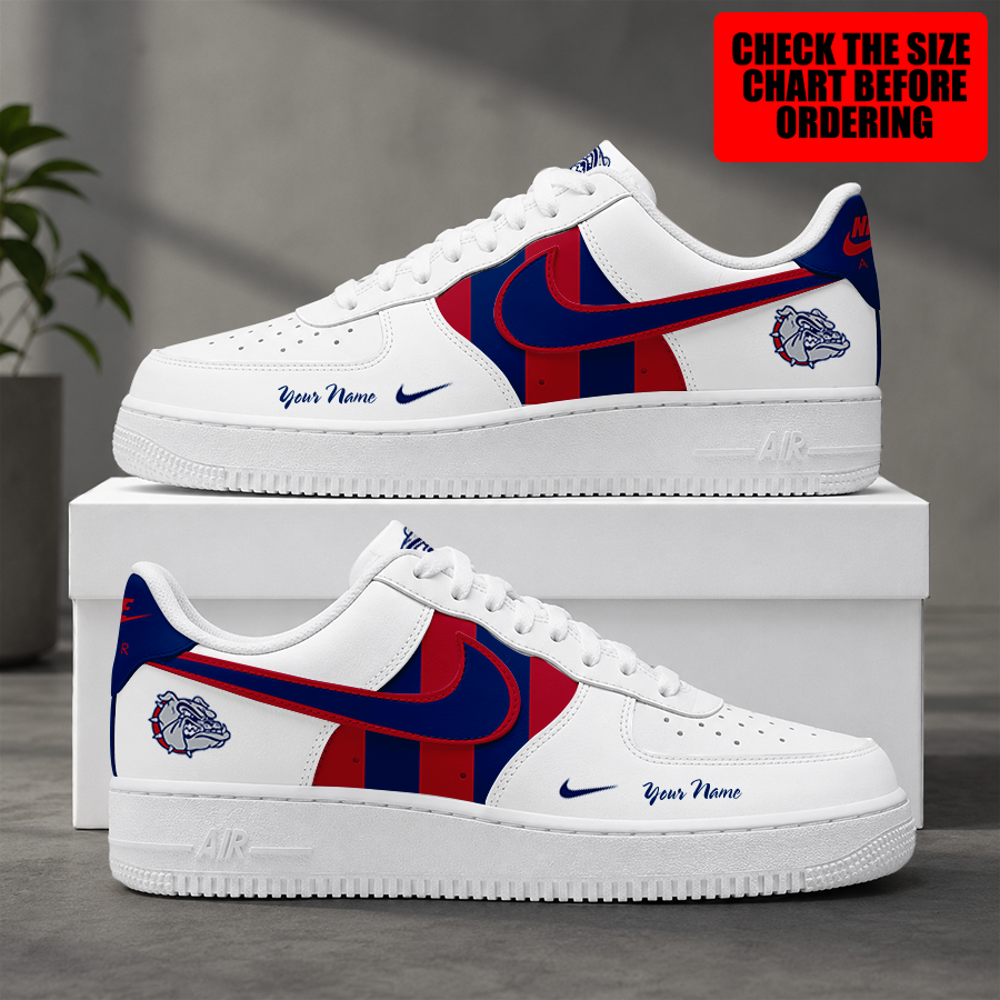 [FAN FAVORITE] NEW CUSTOMIZED NCAA MAM27 GOB GONZAGA BULLDOGS STRAPPY AF1 SHOES