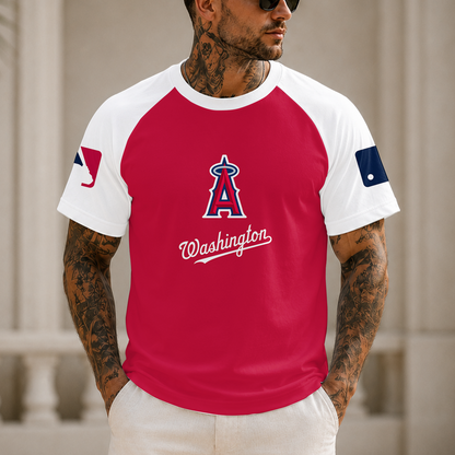 [HOMERUN DEAL] NEW MLB27 LAA LOS ANGELES ANGELS CUSTOMIZED RAGLAN TEE