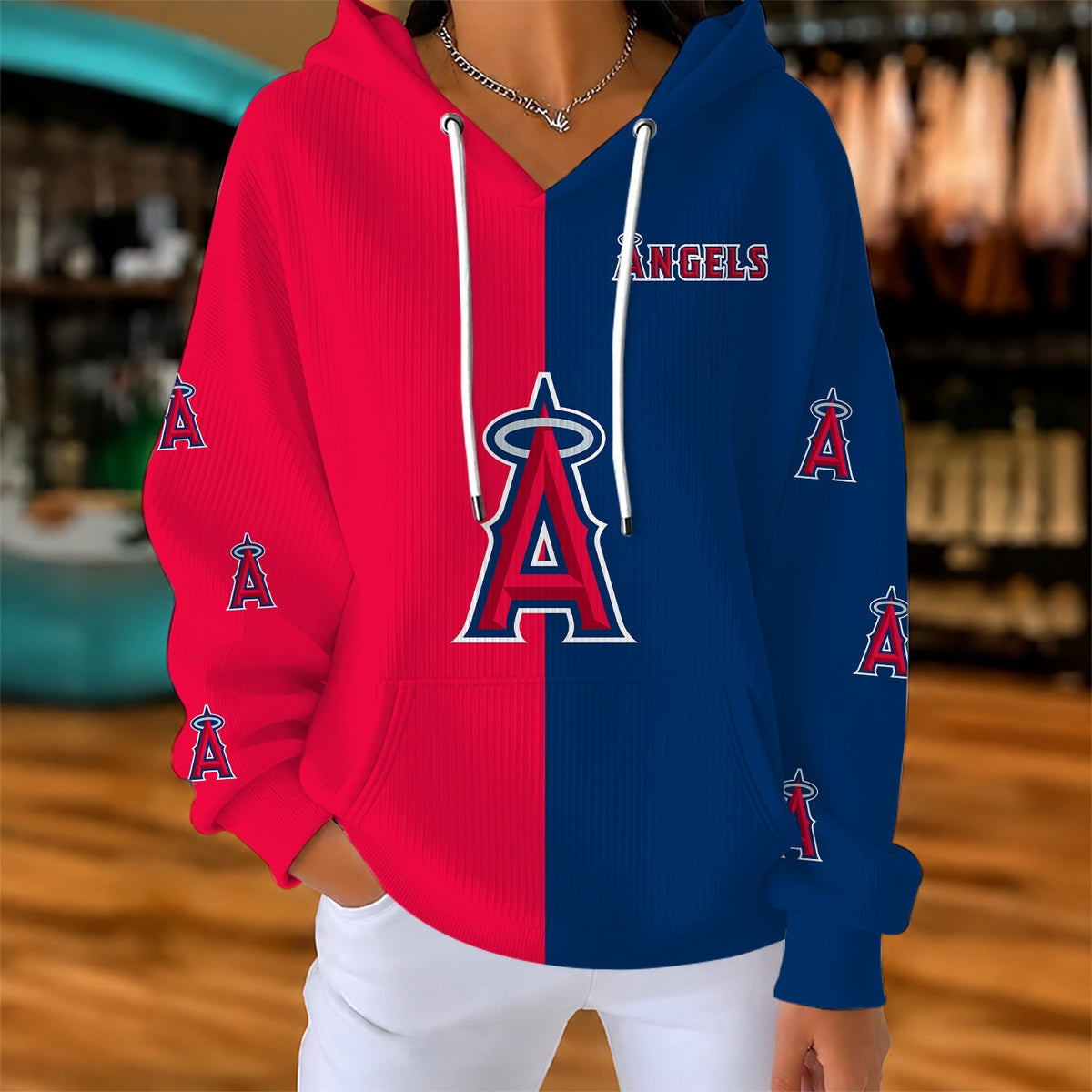 [HOMERUN DEAL] NEW CUSTOMIZED MLB27 LAA LOS ANGELES ANGELS RIBBED HOODIE & SWEATSHIRT