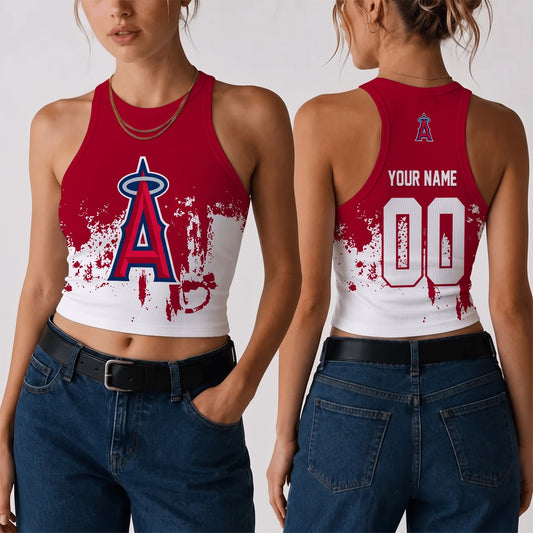 [HOMERUN DEAL] NEW CUSTOMIZED MLB27 LAA THE ANGELS WOMEN'S CROP TOP
