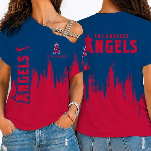 [HOMERUN DEAL] NEW CUSTOMIZED MLB27 LAA LOS ANGELES ANGELS SHOULDER SHIRT