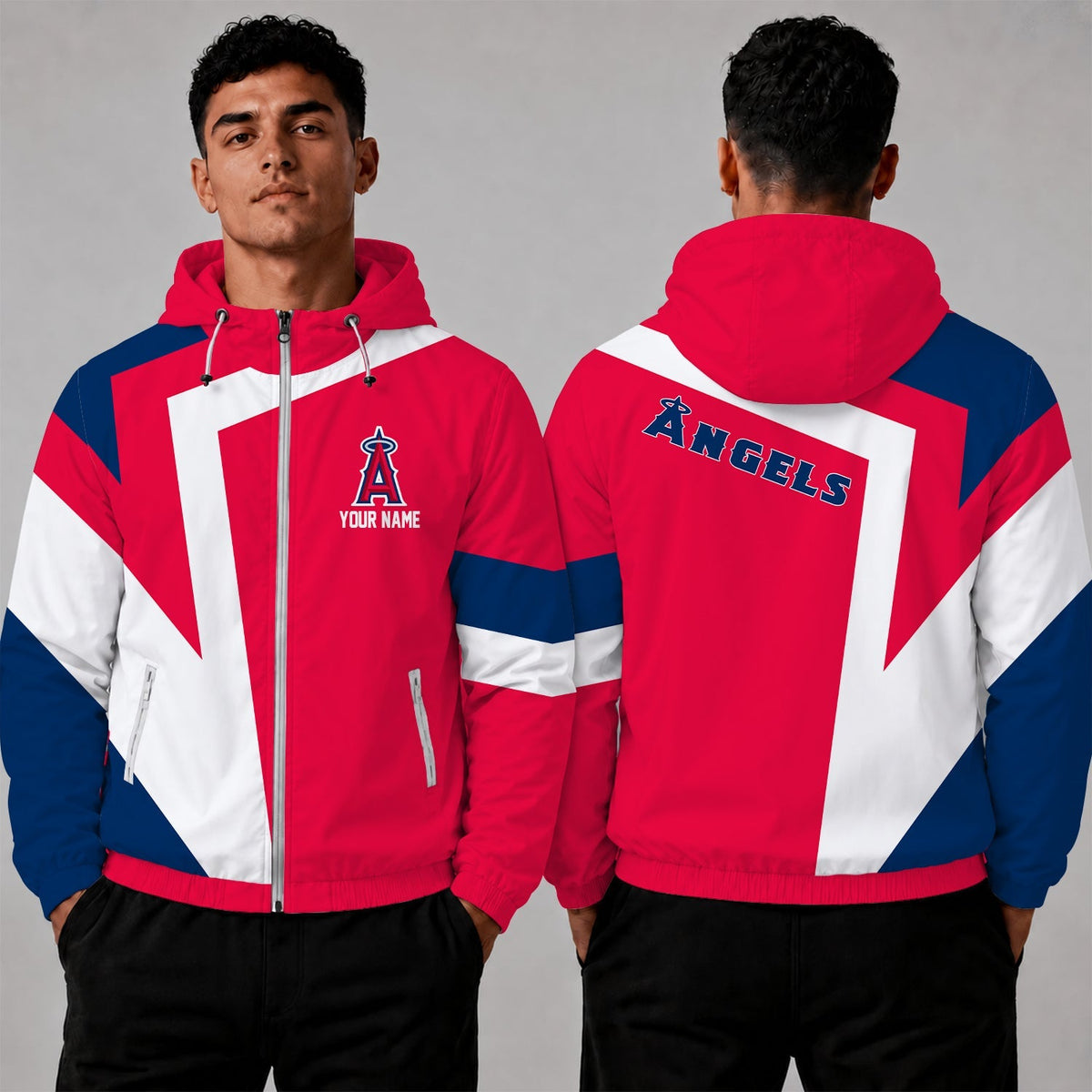 [HOMERUN DEAL] NEW CUSTOMIZED MLB27 LAA LOS ANGELES ANGELS WINDBREAKER JACKET