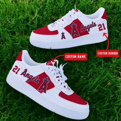 [HOMERUN DEAL] NEW CUSTOMIZED MLB27 LAA LOS ANGELES ANGELS AF1 SHOES