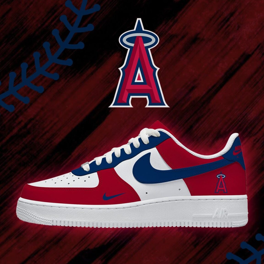 [HOMERUN DEAL] NEW CUSTOMIZED MLB27 LAA LOS ANGELES ANGELS AF1 SHOES
