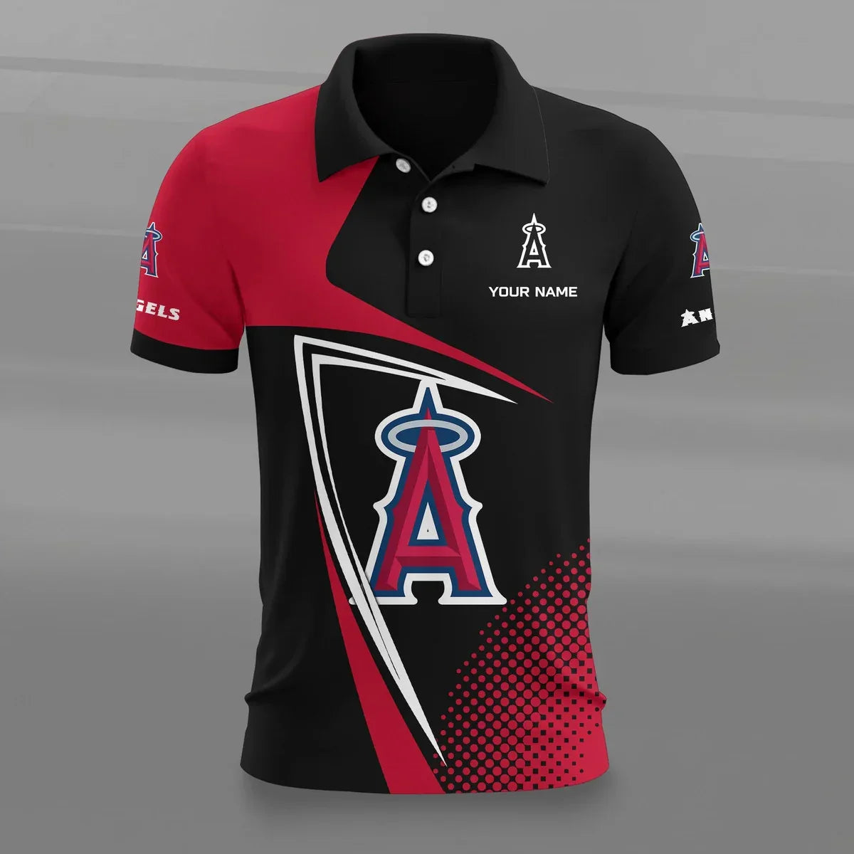 [HOMERUN DEAL] NEW CUSTOMIZED MLB27 LAA LOS ANGELES ANGELS POLO SHIRT