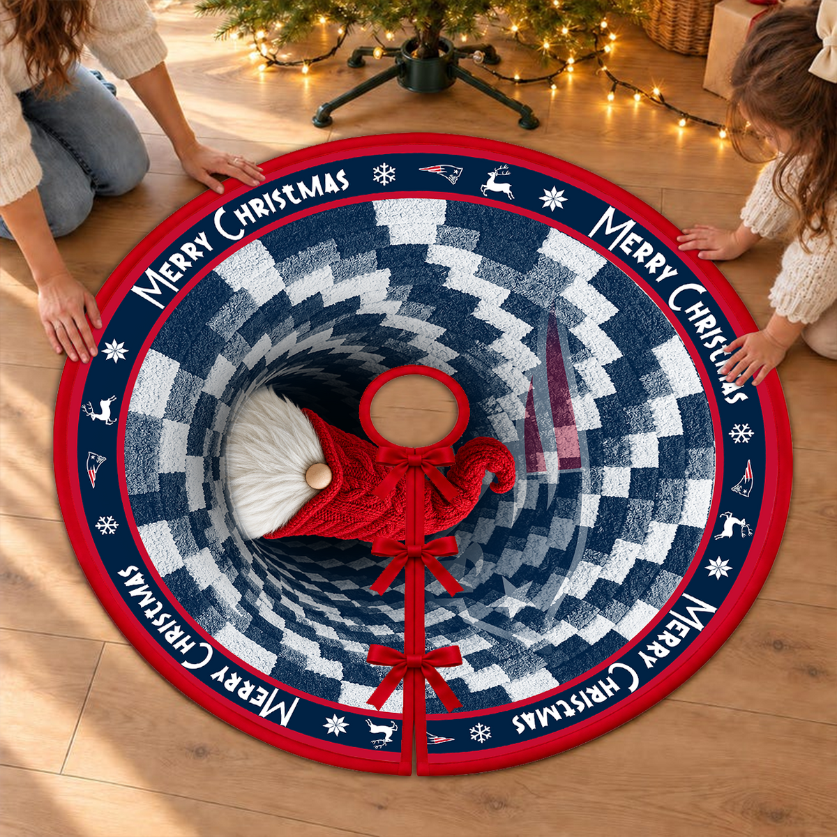 [TOUCHDOWN DEAL] NEW CUSTOMIZED NFL27 NEP THE PATRIOTS CHRISTMAS TREE SKIRT