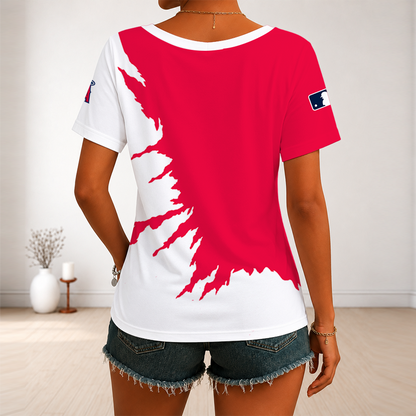 [HOMERUN DEAL] NEW CUSTOMIZED MLB27 LAA LOS ANGELES ANGELS V-NECK FEMALE SHIRT
