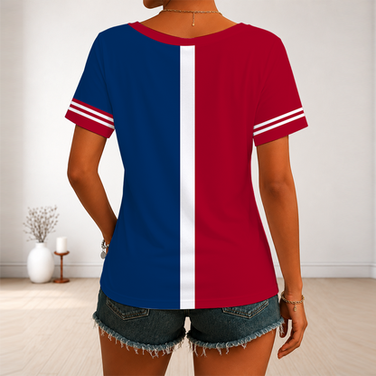 [HOMERUN DEAL] NEW CUSTOMIZED MLB27 LAA LOS ANGELES ANGELS V-NECK FEMALE SHIRT