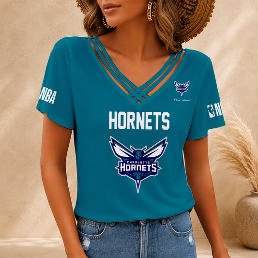 [HOT DEAL] NEW CUSTOMIZED NBA27 CHO CHARLOTTE HORNETS V-NECK SHIRT