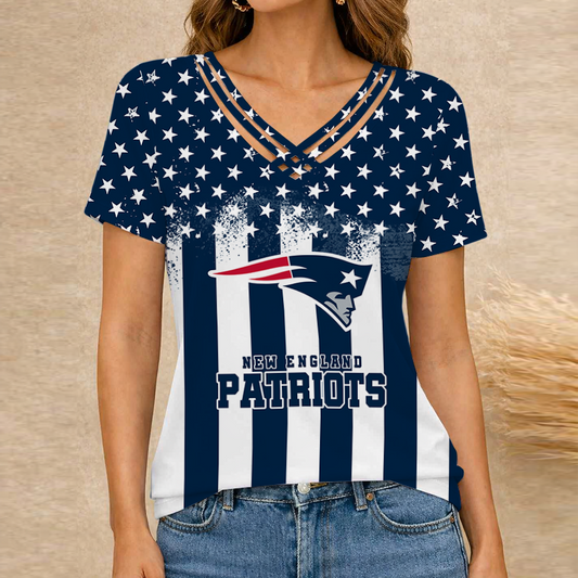 [TOUCHDOWN DEAL] NEW CUSTOMIZED NFL27 NEP NEW ENGLAND PATRIOTS V-NECK SHIRT