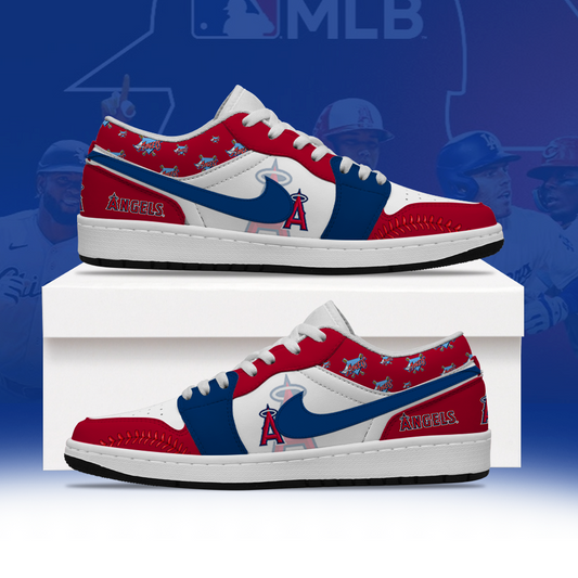 [HOMERUN DEAL] NEW CUSTOMIZED MLB27 LAA LOS ANGELES ANGELS AIR JORDAN LOW SHOES