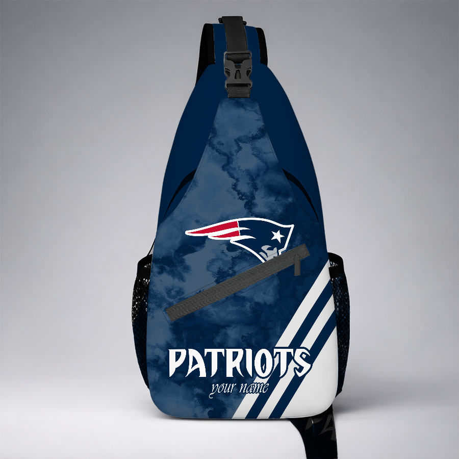 [TOUCHDOWN DEAL] NEW CUSTOMIZED NFL27 NEP NEW ENGLAND PATRIOTS SLING BAG