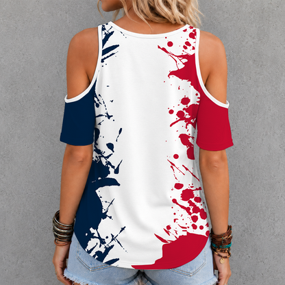 [TOUCHDOWN DEAL] NEW CUSTOMIZED NFL27 NEP NEW ENGLAND PATRIOTS CRISS CROSS V-NECK TOP