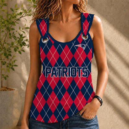 [TOUCHDOWN DEAL] NEW CUSTOMIZED NFL27 NEP NEW ENGLAND PATRIOTS O-RING SHOULDER TANK TOP