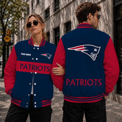 [TOUCHDOWN DEAL] NEW CUSTOMIZED NFL27 NEP NEW ENGLAND PATRIOTS SATIN VARSITY & BASEBALL JACKET