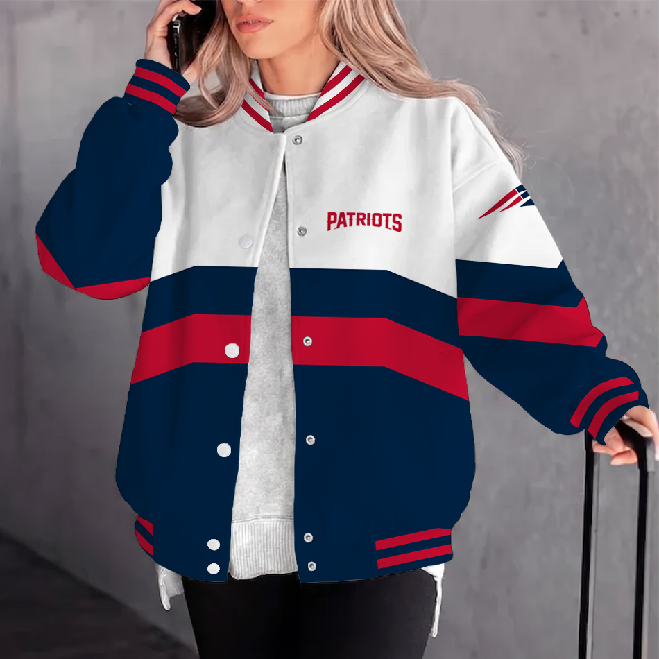 [TOUCHDOWN DEAL] NEW CUSTOMIZED NFL27 NEP NEW ENGLAND PATRIOTS SATIN VARSITY & BASEBALL JACKET