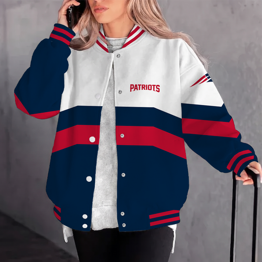 [TOUCHDOWN DEAL] NEW CUSTOMIZED NFL27 NEP NEW ENGLAND PATRIOTS SATIN VARSITY & BASEBALL JACKET