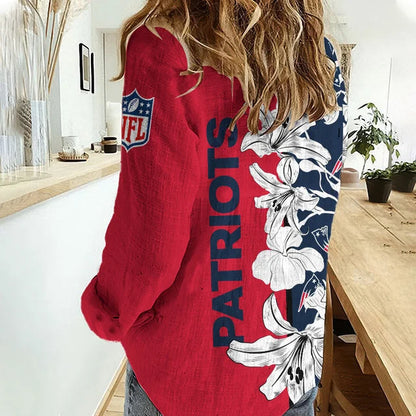 [TOUCHDOWN DEAL] NEW CUSTOMIZED NFL27 NEP NEW ENGLAND PATRIOTS WOMEN CASUAL SHIRT FOR FAN