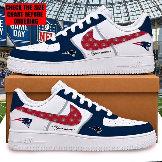 [TOUCHDOWN DEAL] NEW CUSTOMIZED NFL27 NEP NEW ENGLAND PATRIOTS AF1 SHOES