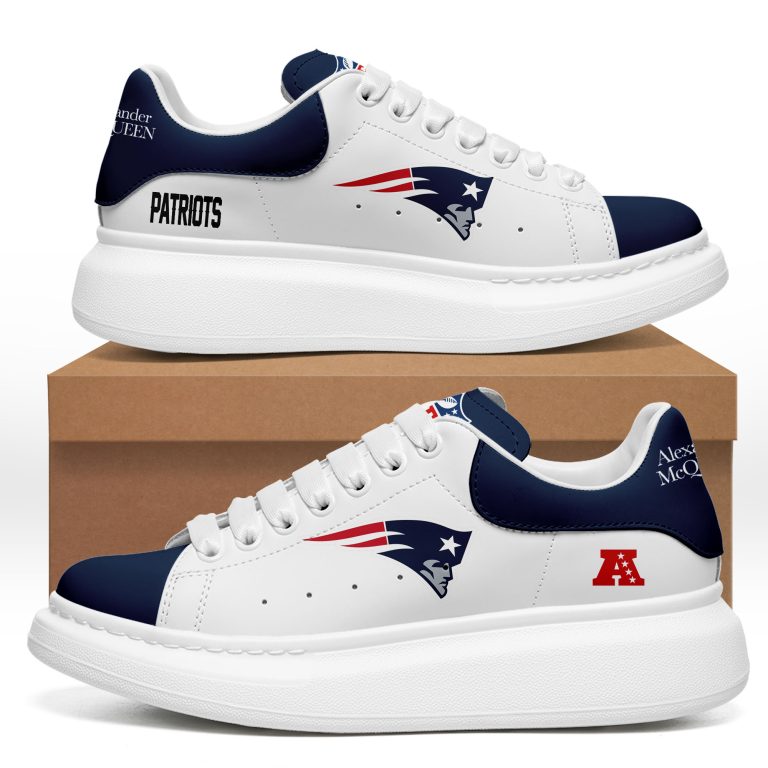 [TOUCHDOWN DEAL] NEW CUSTOMIZED NFL27 NEP NEW ENGLAND PATRIOTS MCQUEEN SHOES