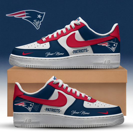 [TOUCHDOWN DEAL] NEW CUSTOMIZED NFL27 NEP NEW ENGLAND PATRIOTS AF1 SNEAKERS