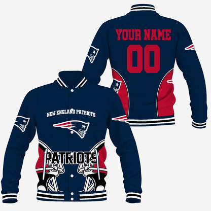 [TOUCHDOWN DEAL] NEW CUSTOMIZED NFL27 NEP NEW ENGLAND PATRIOTS SATIN VARSITY & BASEBALL JACKET