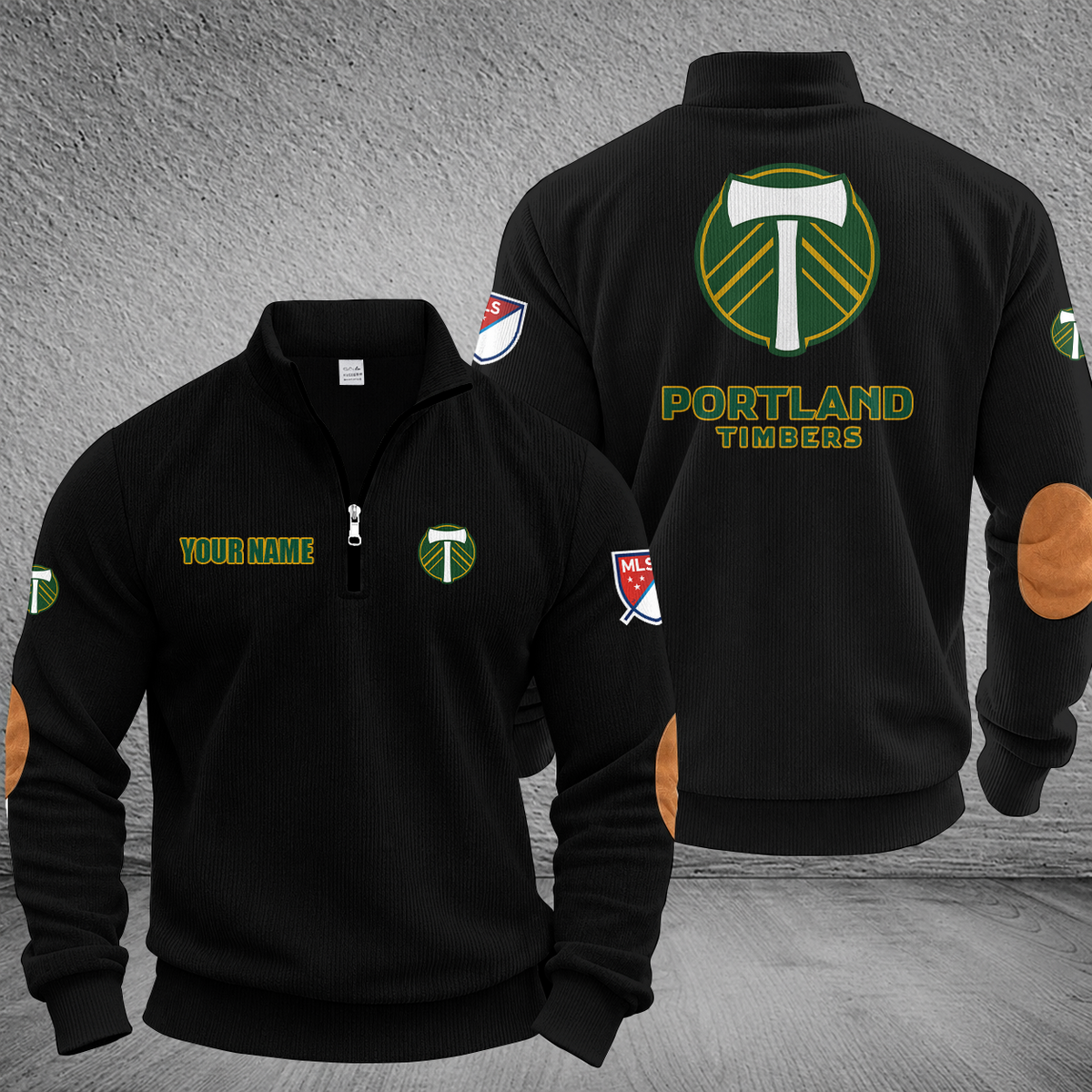 [GOAL DEAL] NEW CUSTOMIZED MLS27 PLT PORTLAND TIMBERS MULTICOLOR STRIPED QUATER ZIP SWEATSHIRT