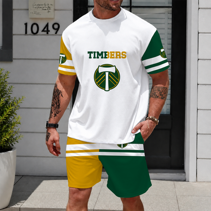 [GOAL DEAL] NEW CUSTOMIZED MLS27 PLT PORTLAND TIMBERS UNISEX T-SHIRT & SHORTS SET