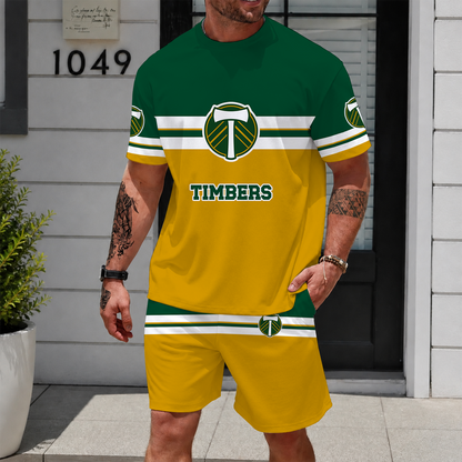 [GOAL DEAL] NEW CUSTOMIZED MLS27 PLT PORTLAND TIMBERS UNISEX T-SHIRT & SHORTS SET