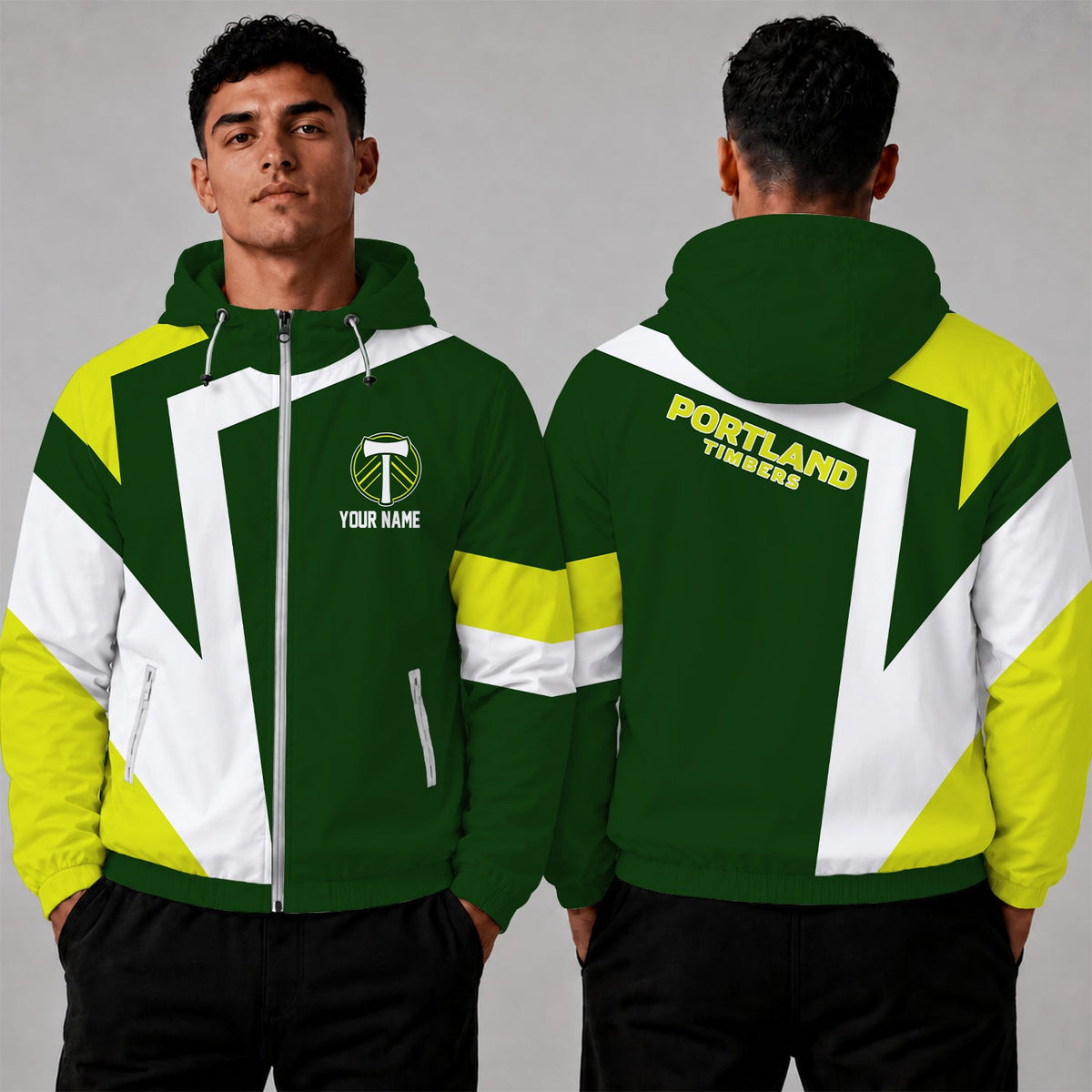 [GOAL DEAL] NEW CUSTOMIZED MLS27 PLT PORTLAND TIMBERS WINDBREAKER JACKET